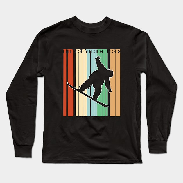 Snowboarder - Id Rather Be Snowboarding Long Sleeve T-Shirt by Kudostees